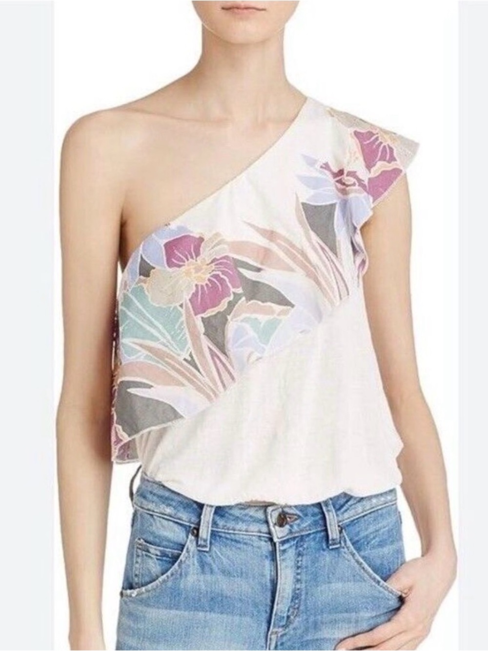 Free People Annka Ruffle top one shoulder